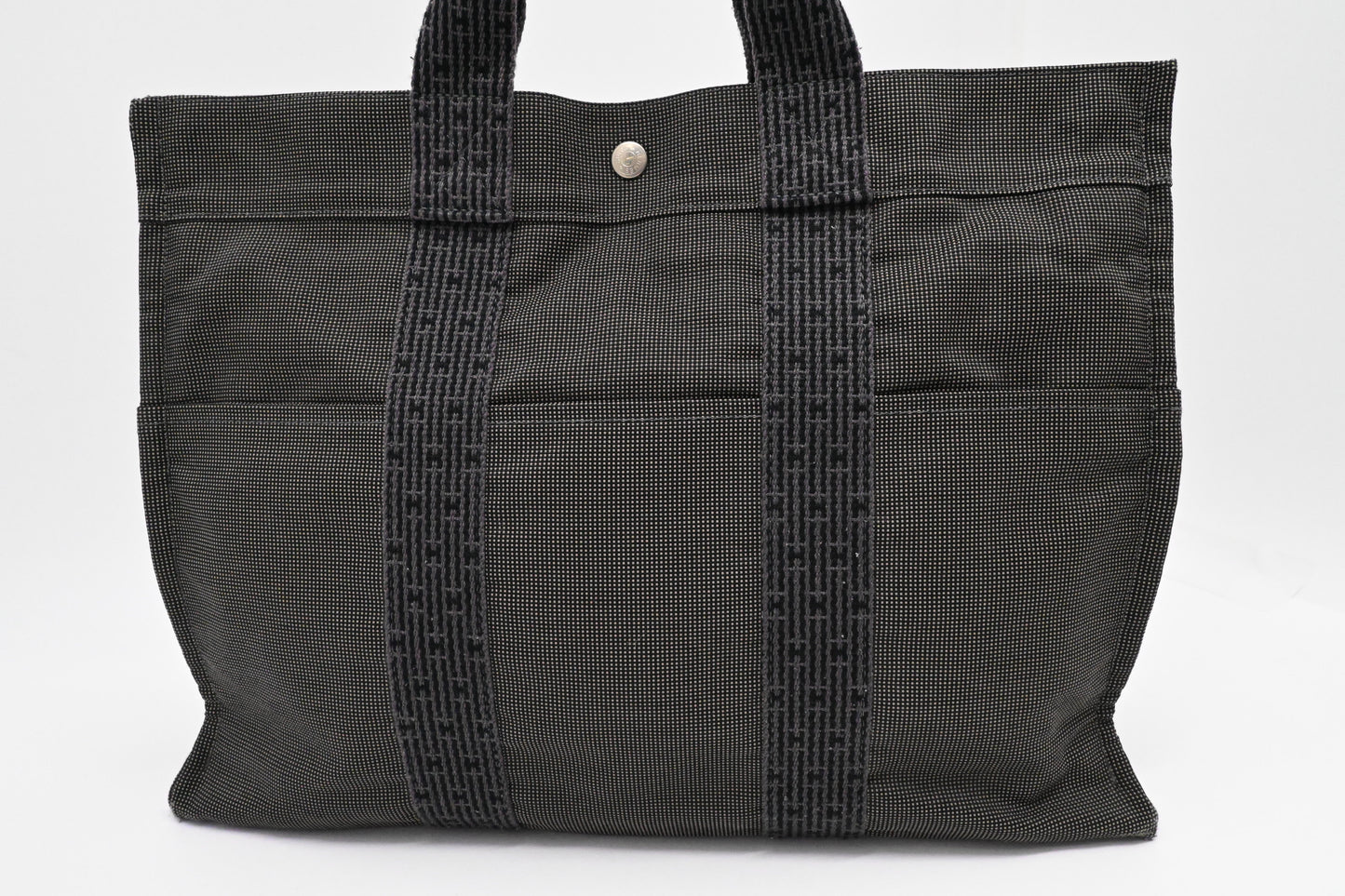 Hermes Herline Fourre Tout Gm In Grey Handbag Canvas Travel Bag