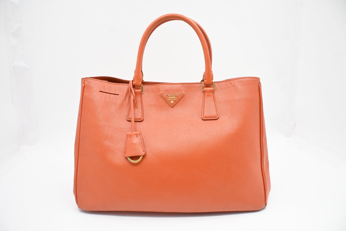 Prada Galleria In Orange Saffiano Handbag Leather Large Travel Bag