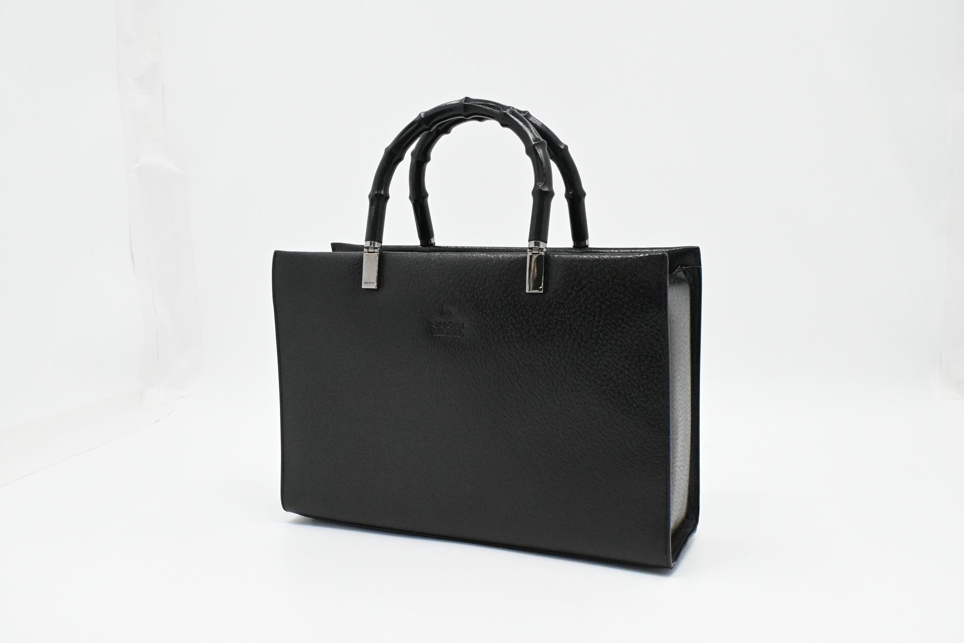 Gucci Bamboo Leather Black Handbag Leather 1