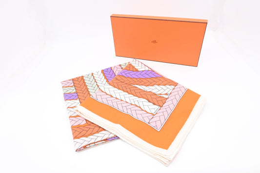 Hermes Carre "Tresses H" In Cashmere And Silk Travel Bag