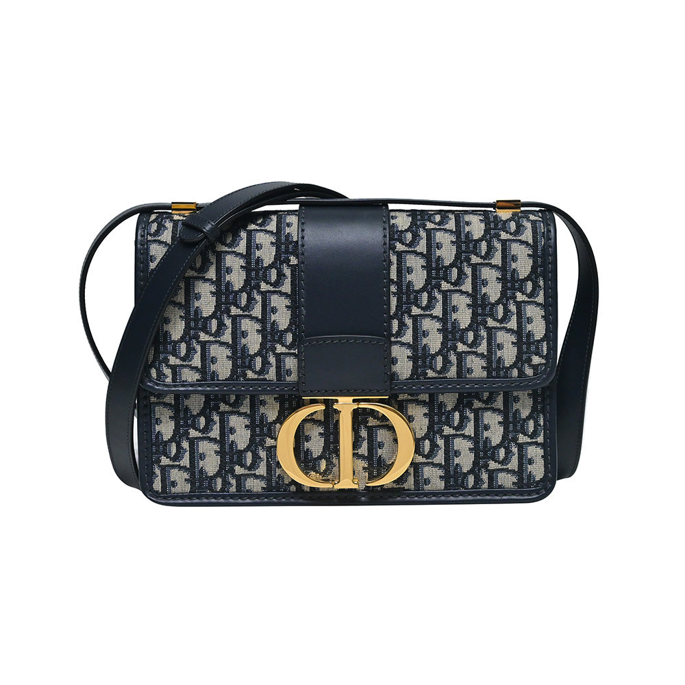 Dior Handbag Oblique Jacquard 30 Montaigne Bag - 3 Blue