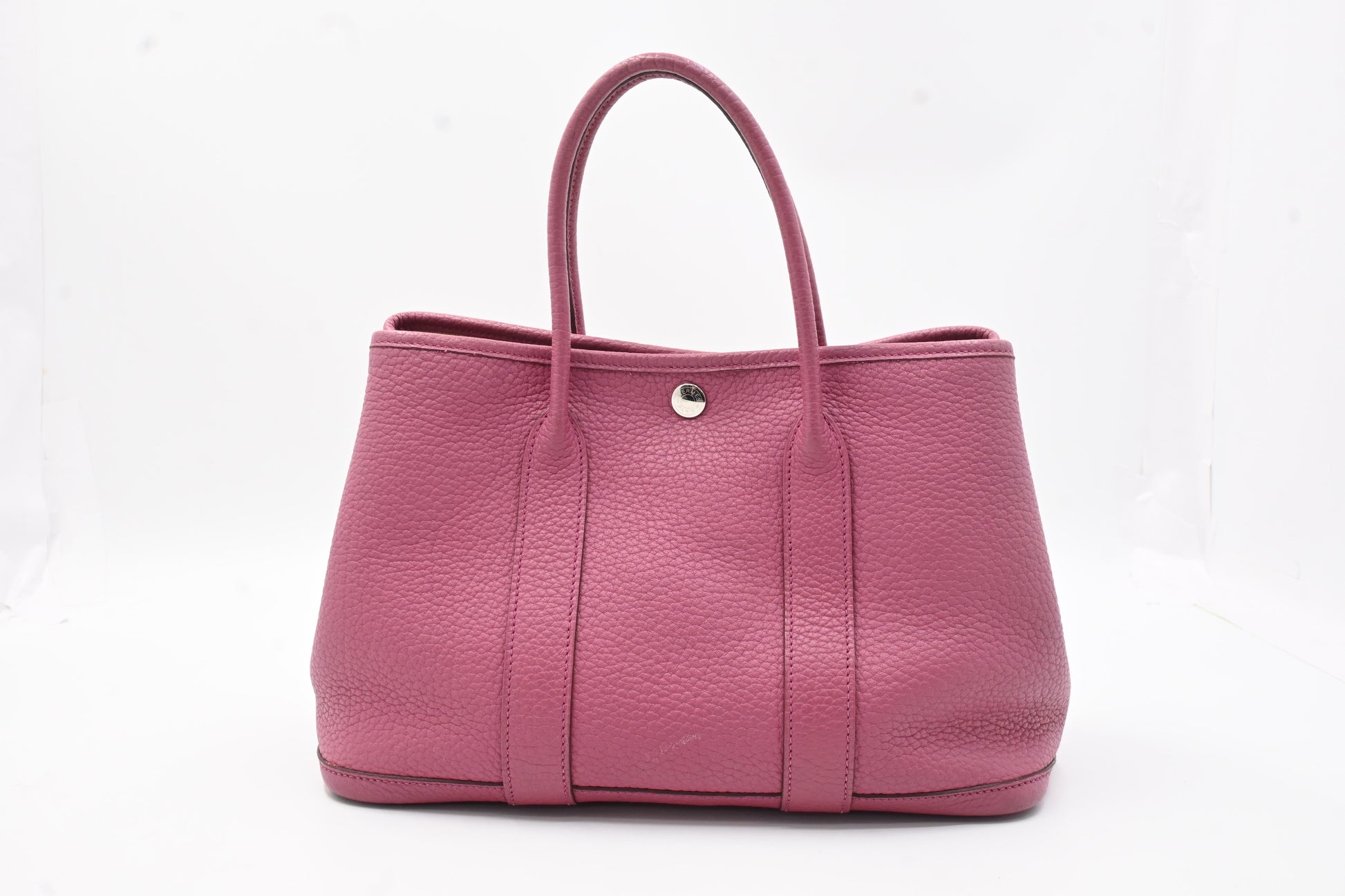 Hermes Garden Party Tpm In Handbag Leather Pink Travel Bag