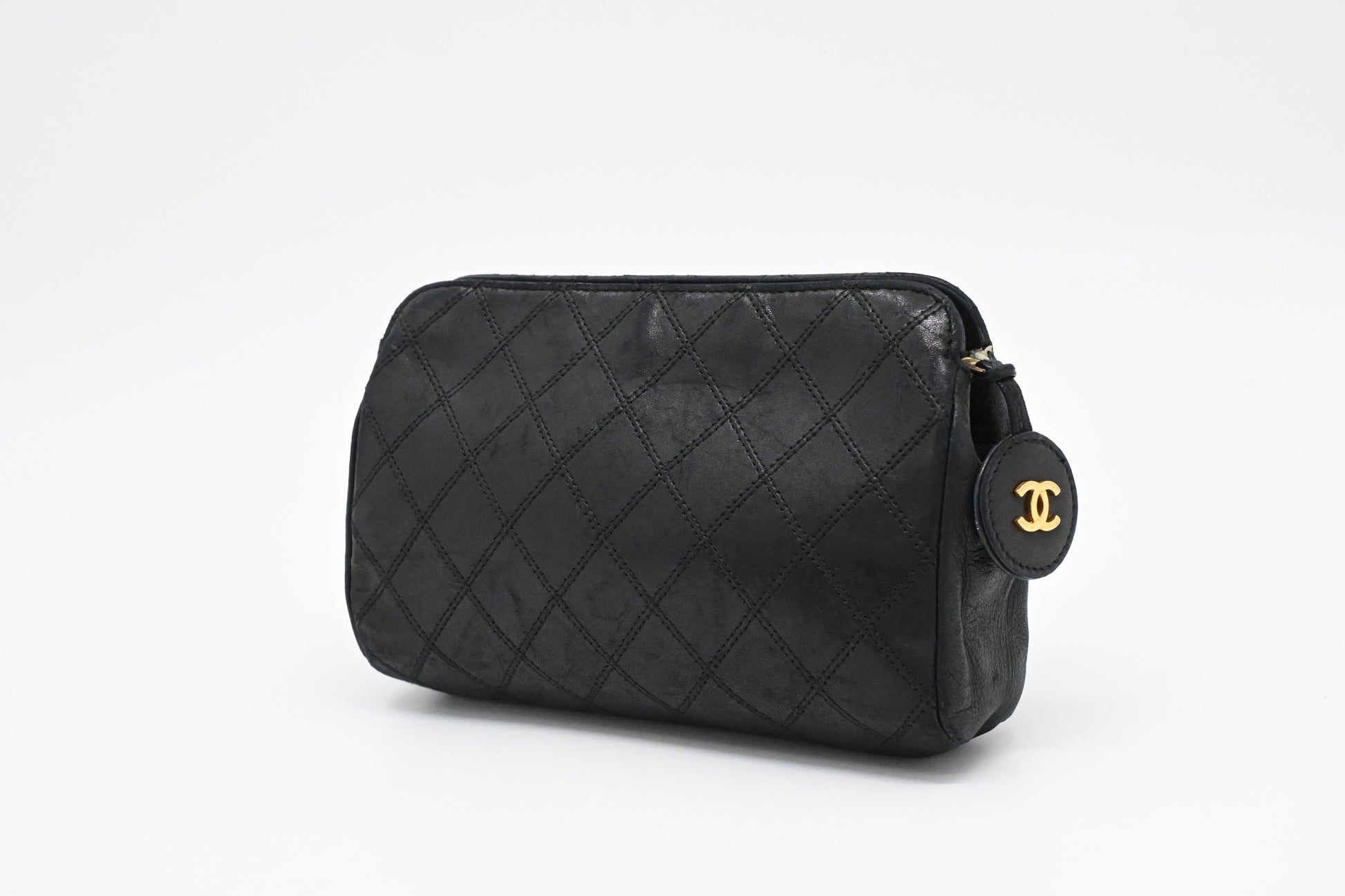 Chanel MatelassÃ© Black Leather Handbag