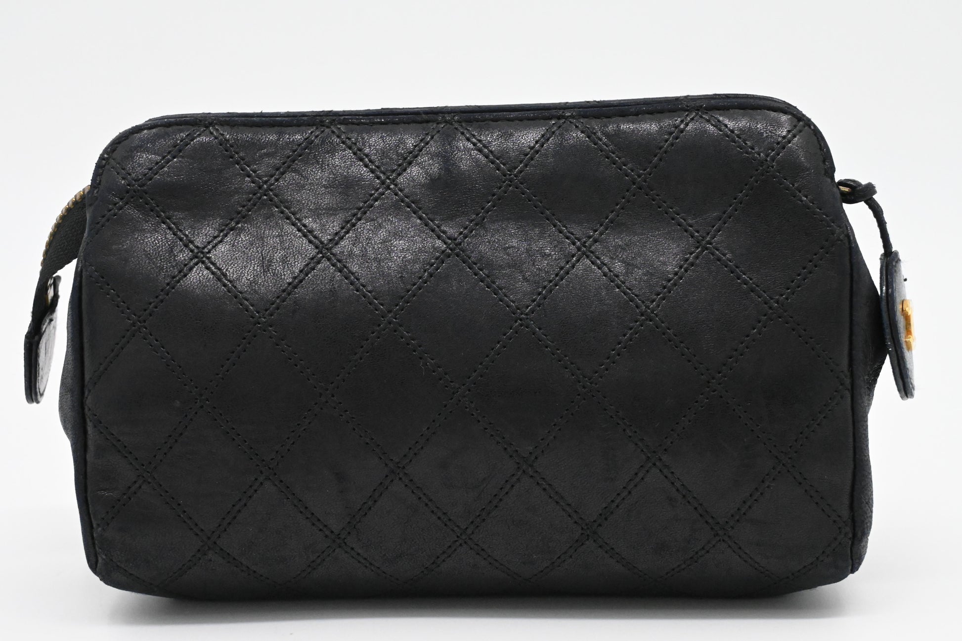 Chanel MatelassÃ© Black Leather Handbag
