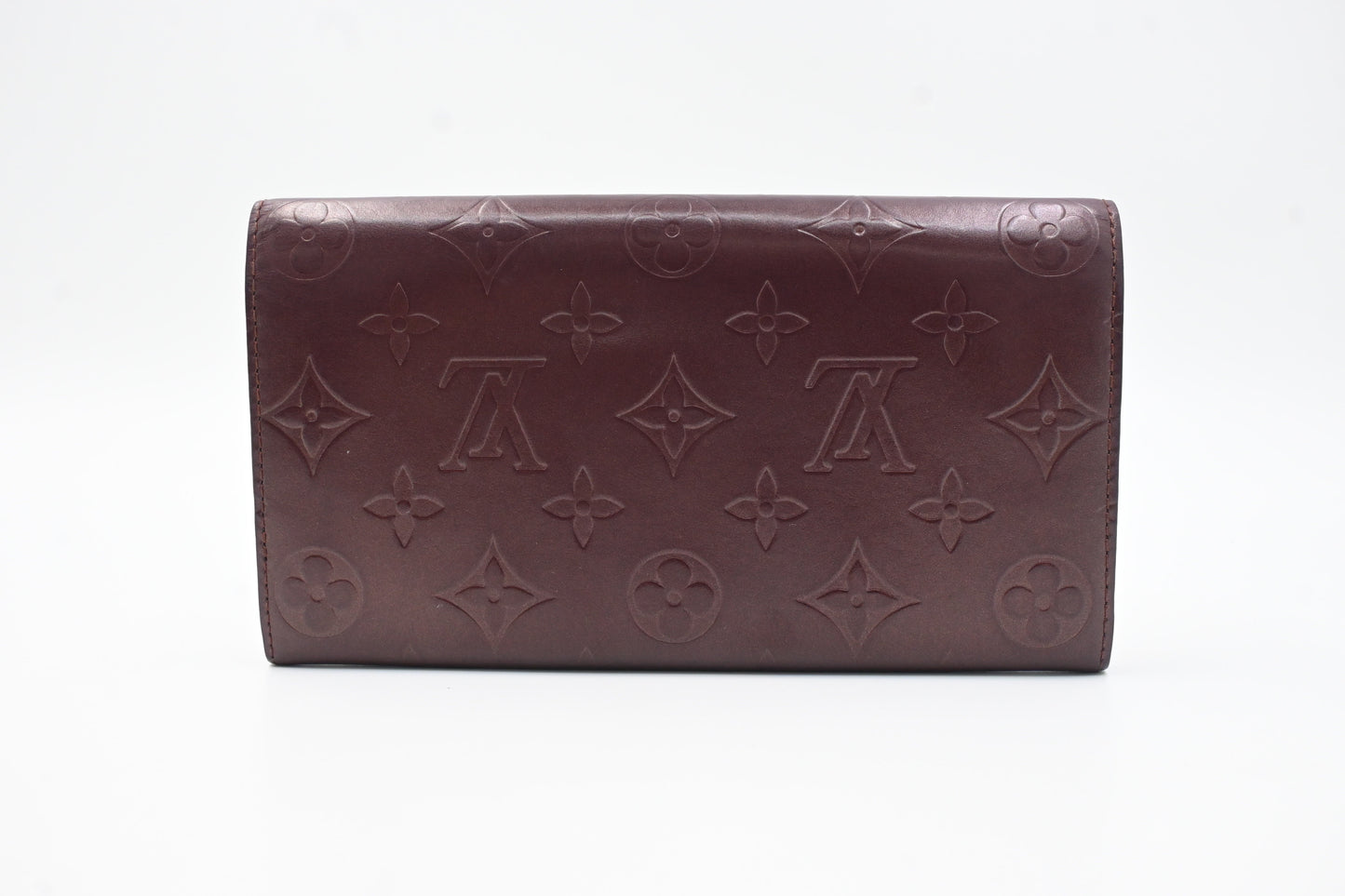 Louis Vuitton Sarah Matte Burgundy Leather Wallet Case