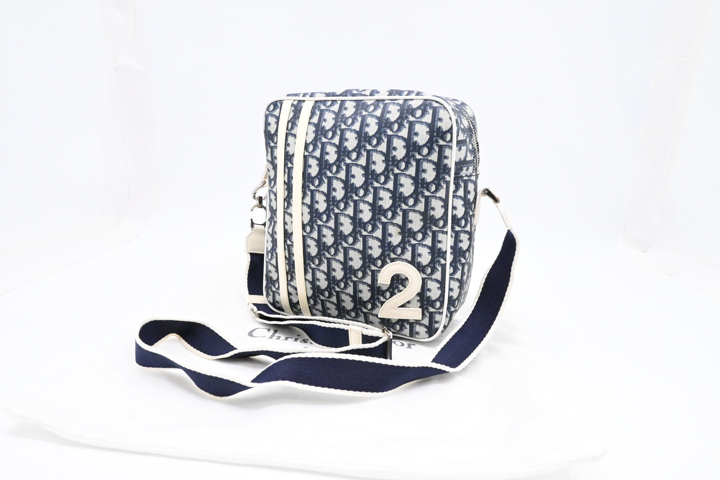 Dior Crossbody In Trotter Coated Handbag Canvas Blue Crossbody Bag