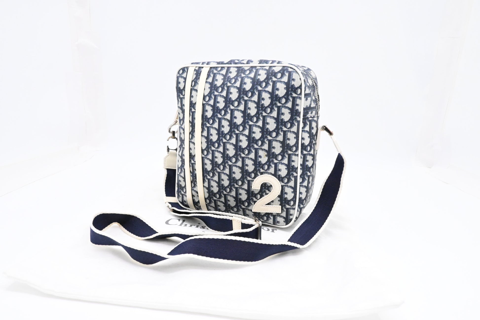 Dior Crossbody In Trotter Coated Handbag Canvas Blue Crossbody Bag