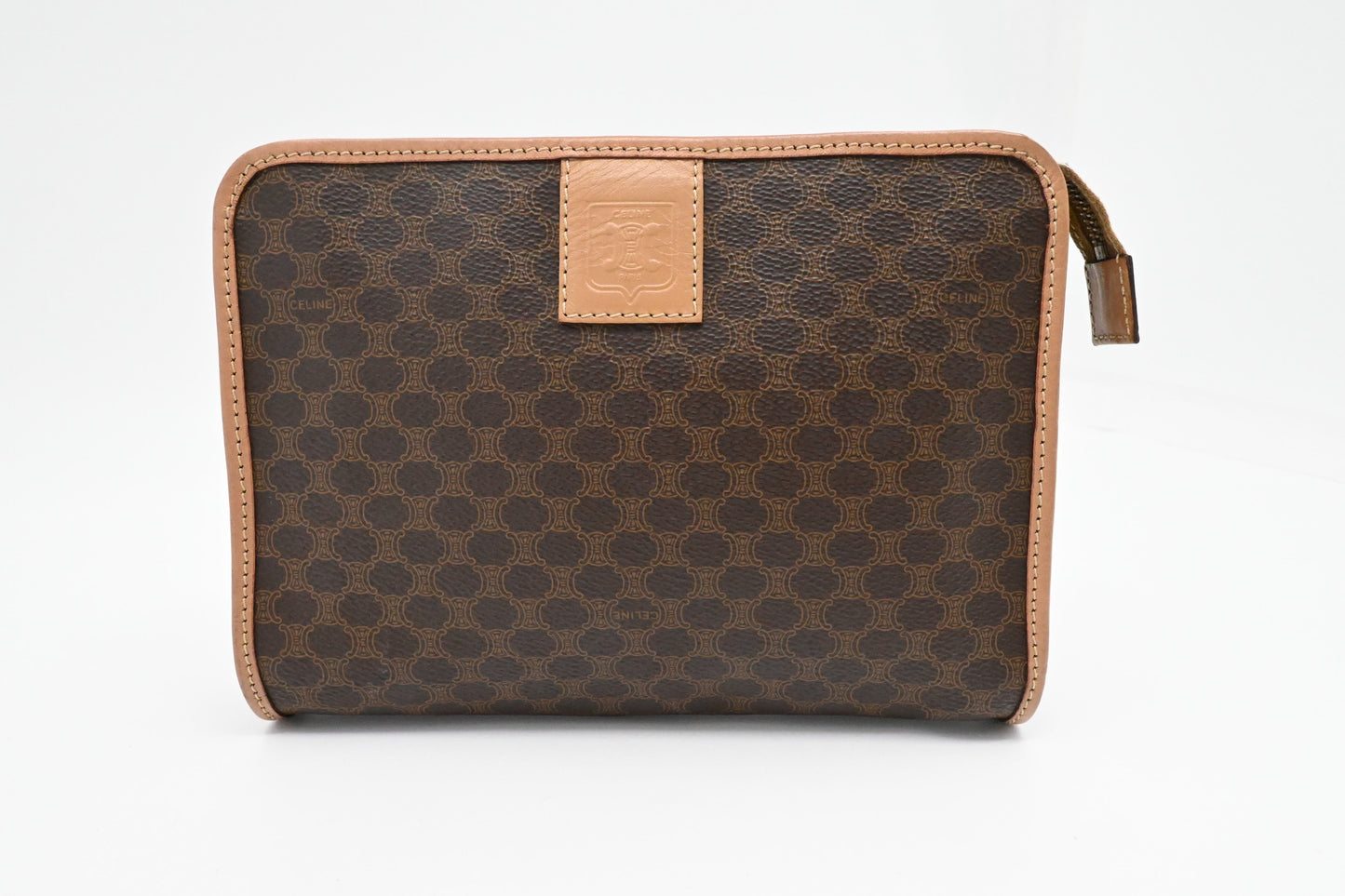 Celine Clutch In Macadam Handbag Canvas Brown Clutch Bag