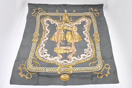 Hermes 'Bride De Cour' Carre In Gray Silk Travel Bag