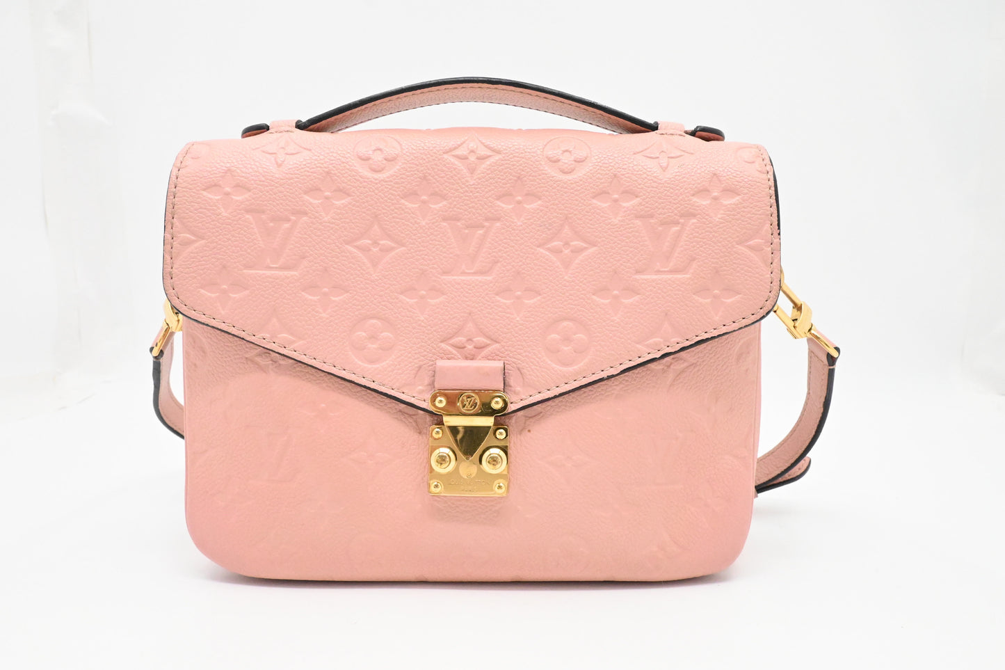 Louis Vuitton Pochette Métis Empreinte Leather Pink Metis Clutch Bag