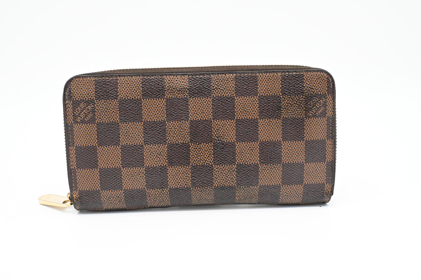 Louis Vuitton Long Zippy Damier Ebene Canvas Wallet Case Ebene Canvas
