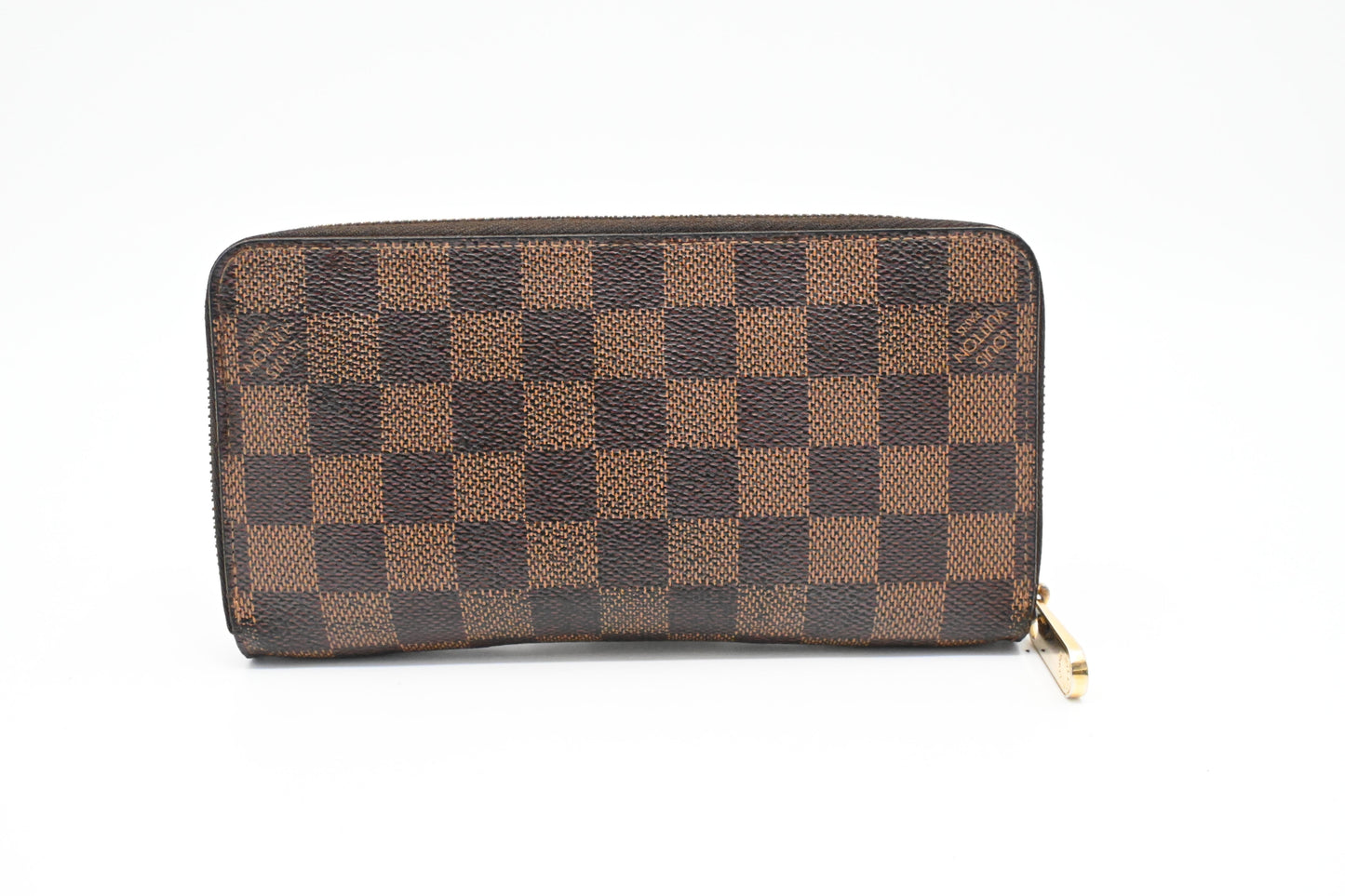 Louis Vuitton Long Zippy Damier Ebene Canvas Wallet Case Ebene Canvas