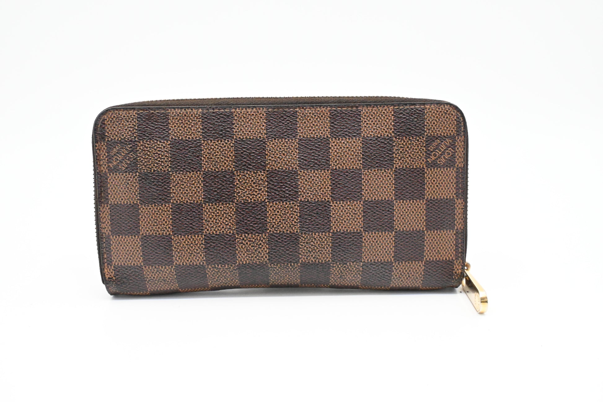 Louis Vuitton Long Zippy Damier Ebene Canvas Wallet Case Ebene Canvas