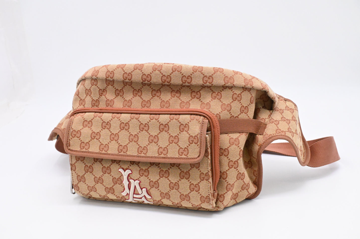 Gucci x MLB LA Waist GG Canvas Brown Handbag