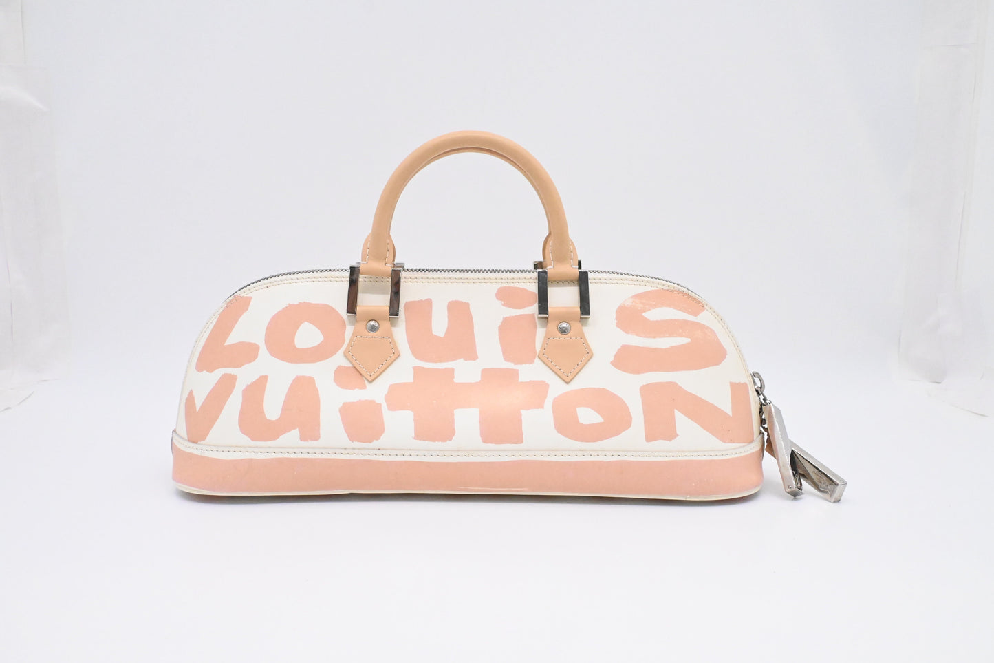 Louis Vuitton x Stephen Spro Alma Horizontal Graffiti Beige Leather Handbag