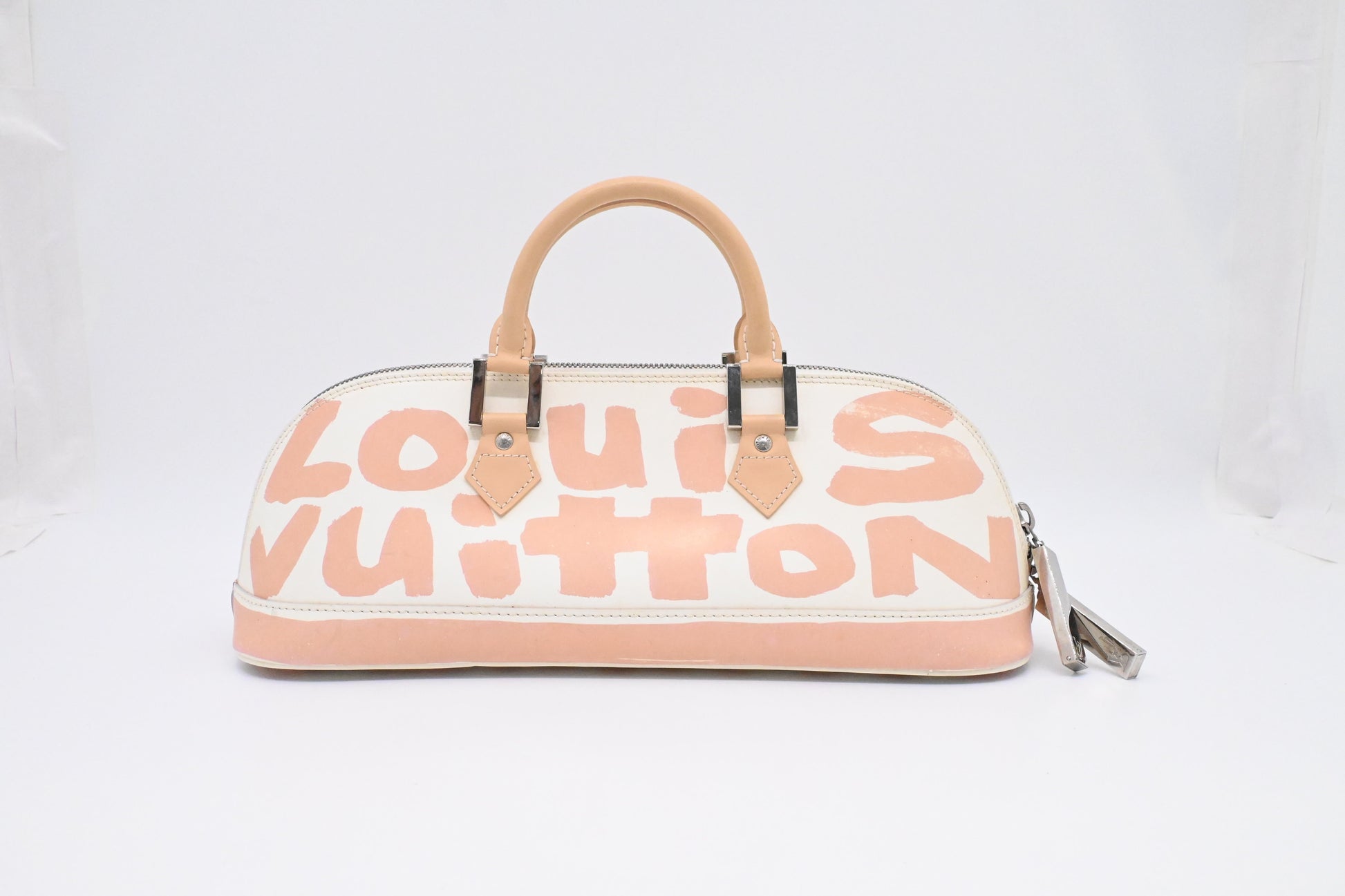 Louis Vuitton x Stephen Spro Alma Horizontal Graffiti Beige Leather Handbag