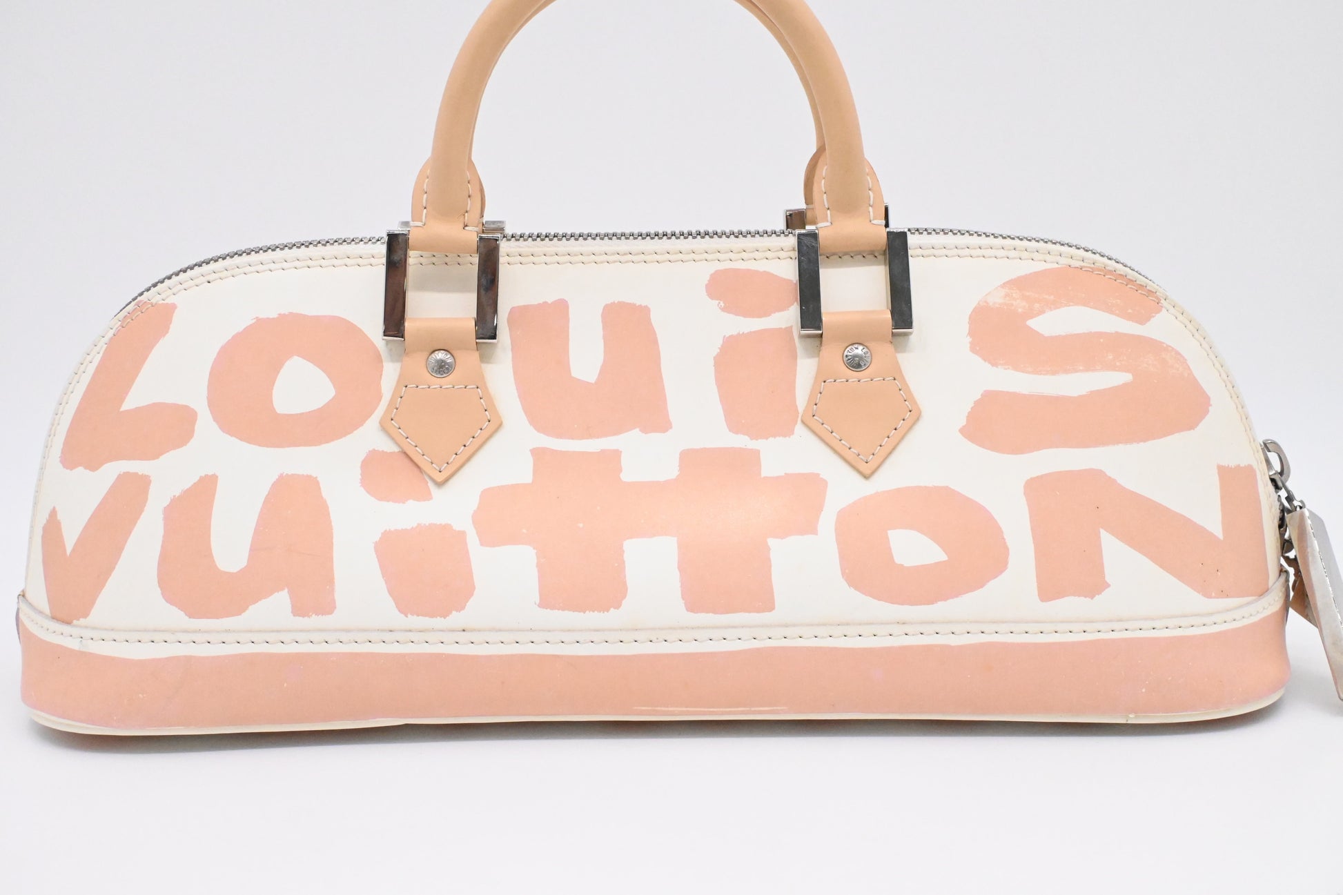 Louis Vuitton x Stephen Spro Alma Horizontal Graffiti Beige Leather Handbag