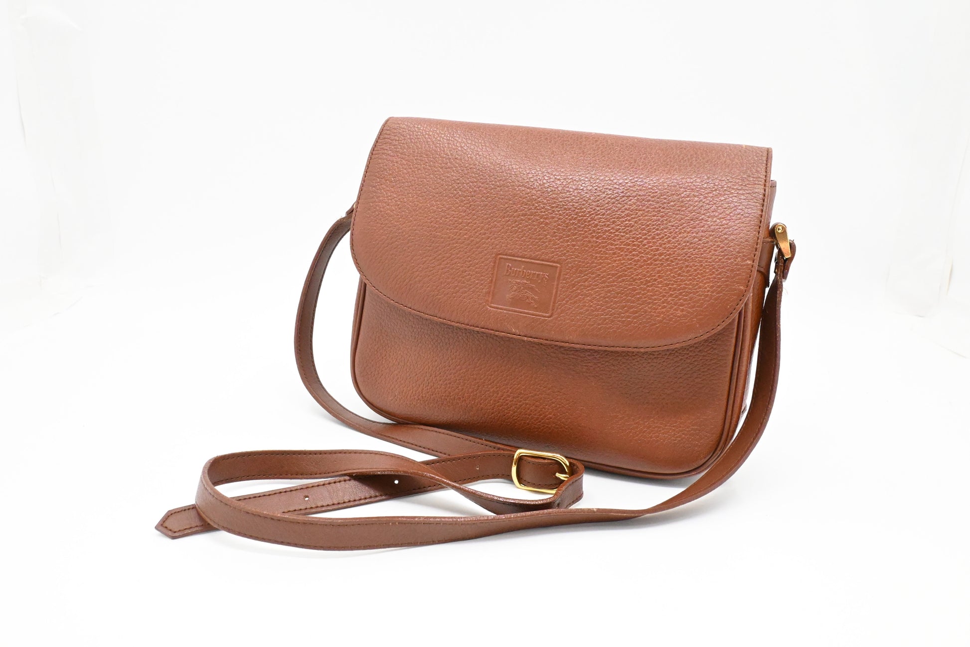 Burberry Crossbody Bag In Leather Brown Brown Leather 1
