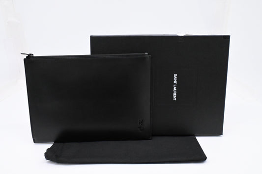 YSL Saint Laurent Clutch In Leather Black Clutch Bag