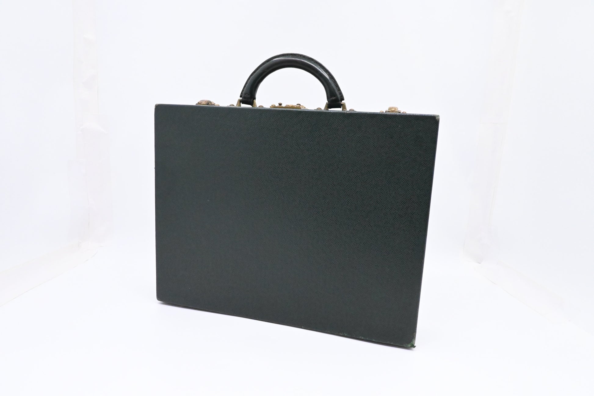 Louis Vuitton Briefcase Taiga Leather Green Handbag