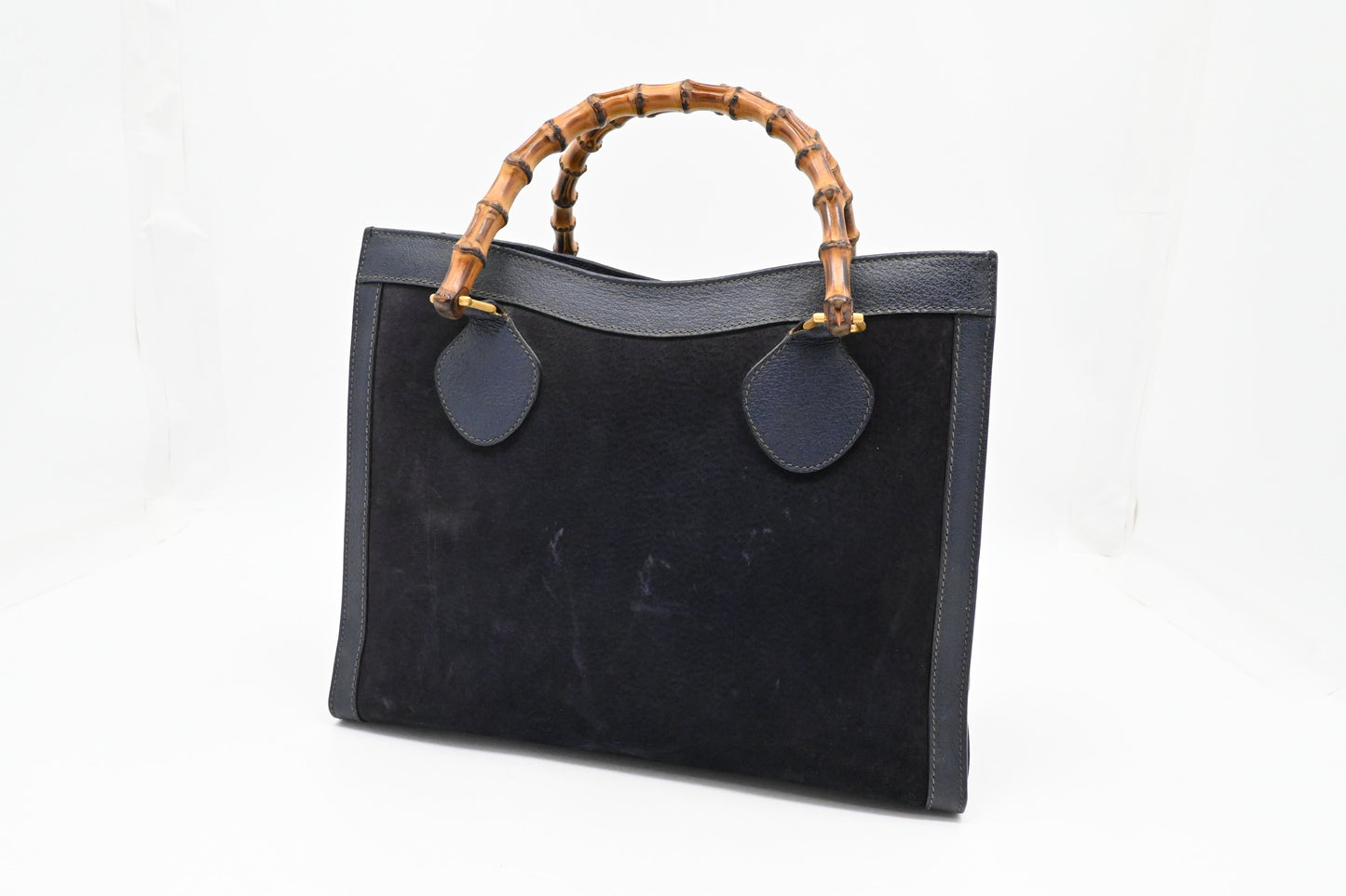 Gucci Diana Dark Suede Blue Medium Handbag