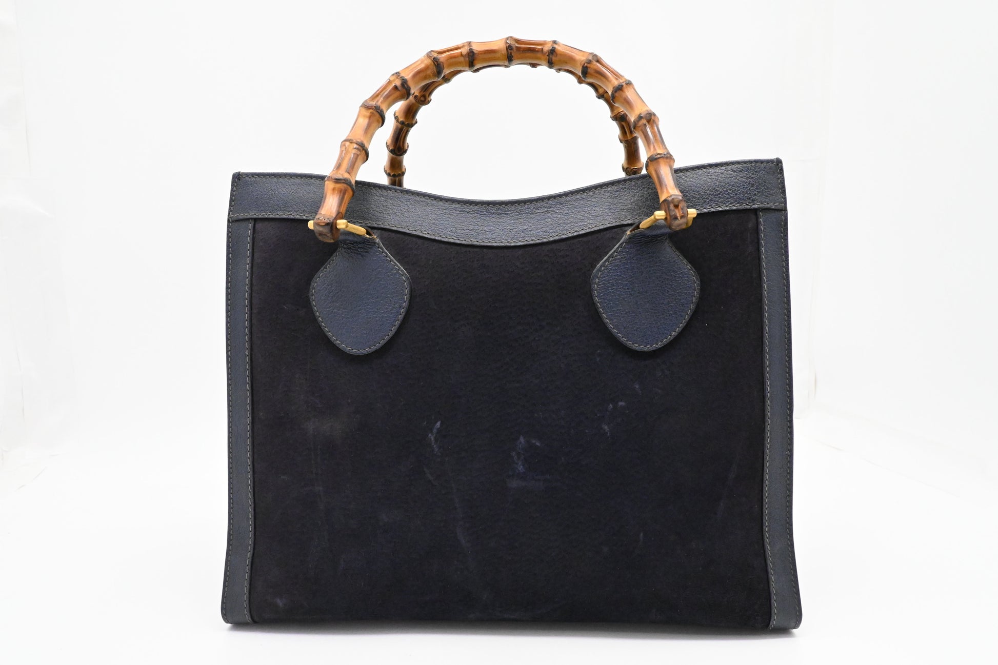 Gucci Diana Dark Suede Blue Medium Handbag
