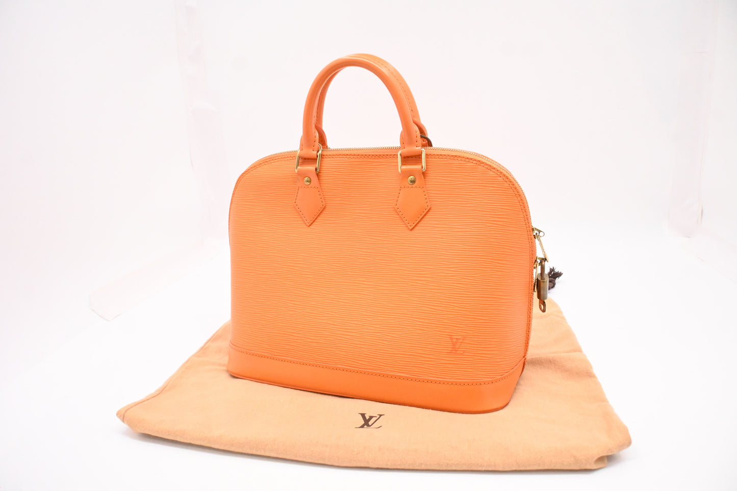 Louis Vuitton Alma Epi Leather Orange Handbag