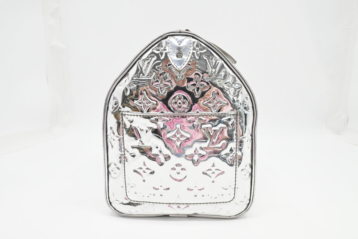 Louis Vuitton Miroir Speedy 30 Canvas Silver Handbag