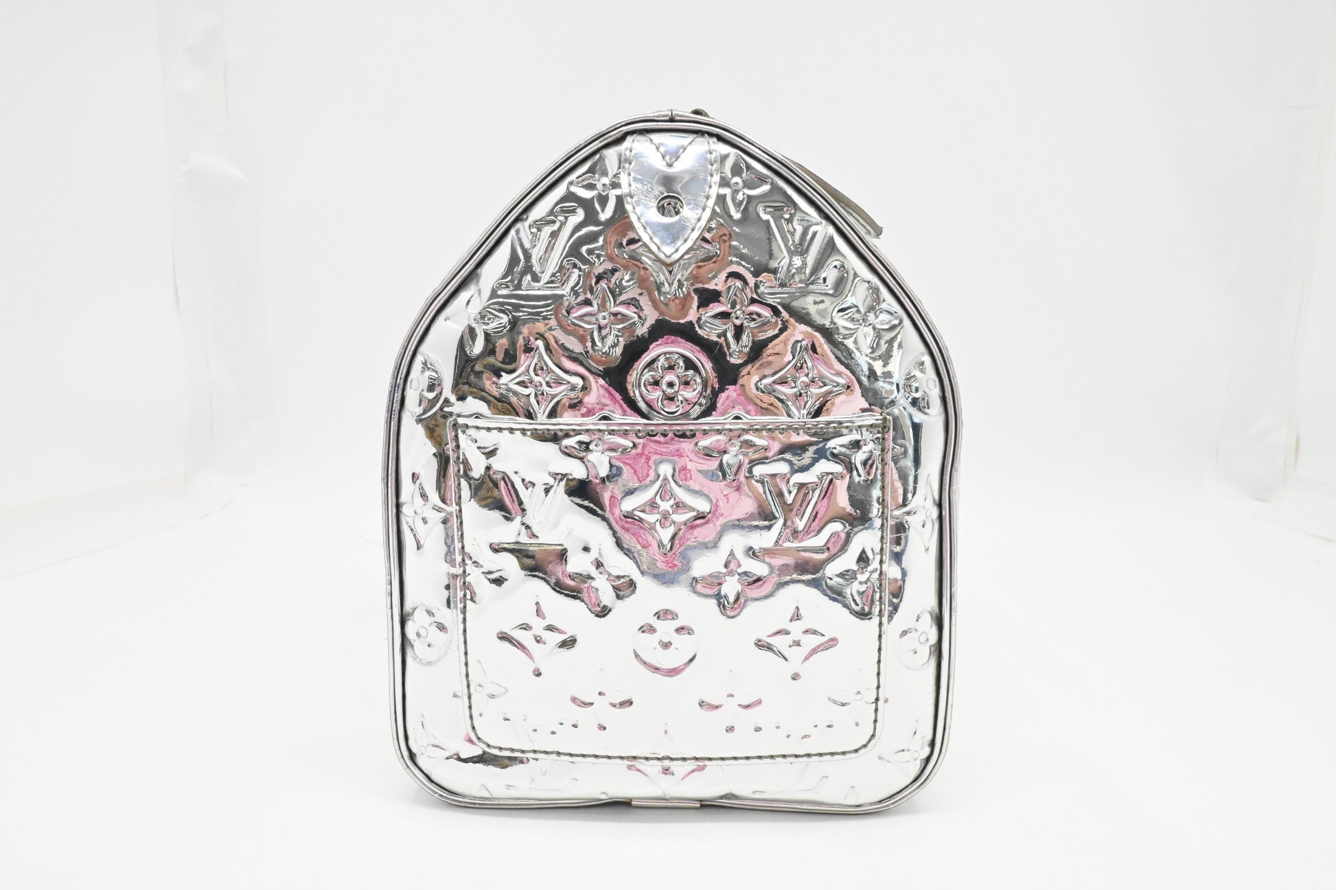 Louis Vuitton Miroir Speedy 30 Canvas Silver Handbag