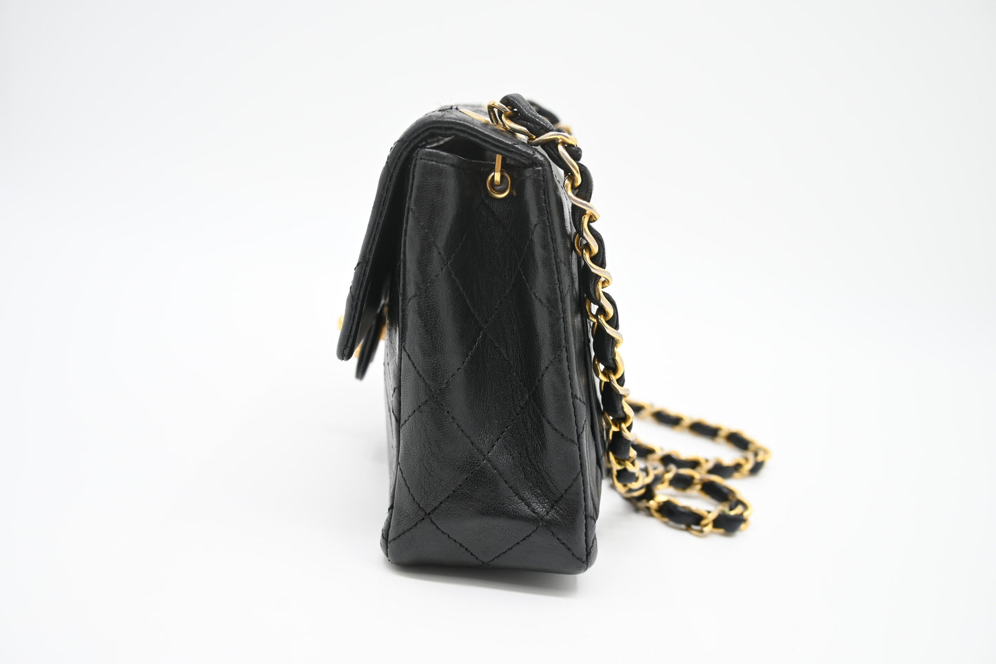 Chanel Square MatelassÃ© Black Leather Mini Bag