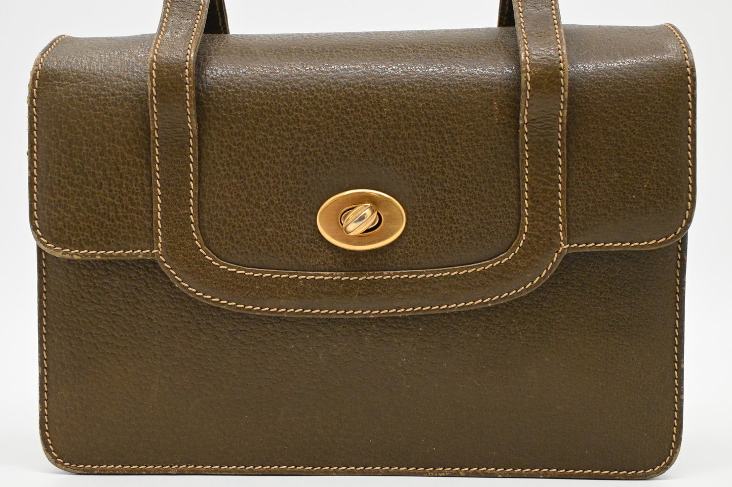 Gucci Bamboo Olive Leather Green Handbag