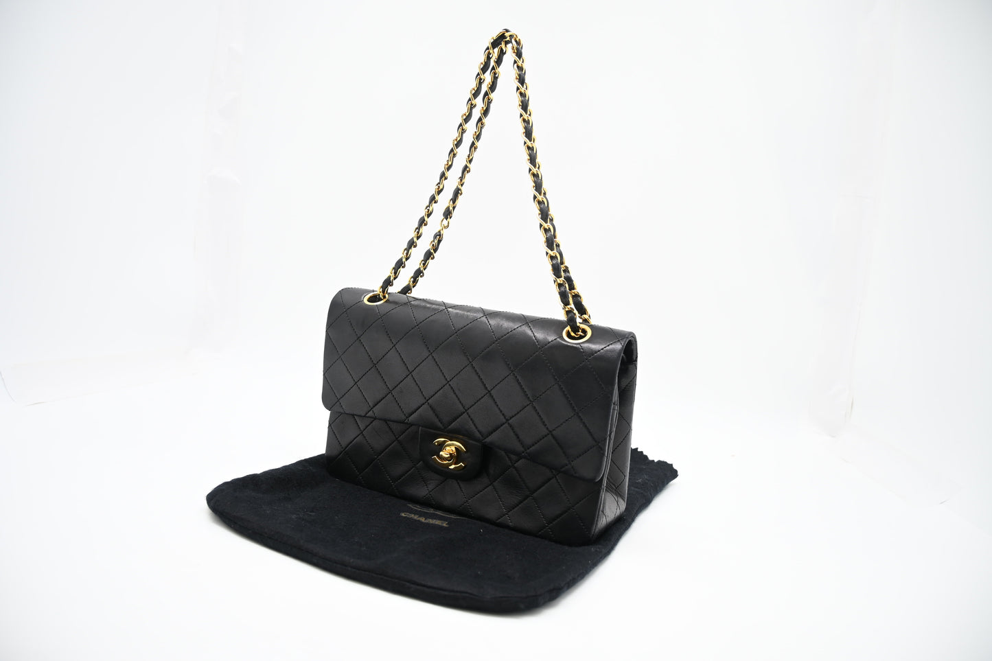 Chanel Double Flap MatelassÃ© Black Leather Handbag