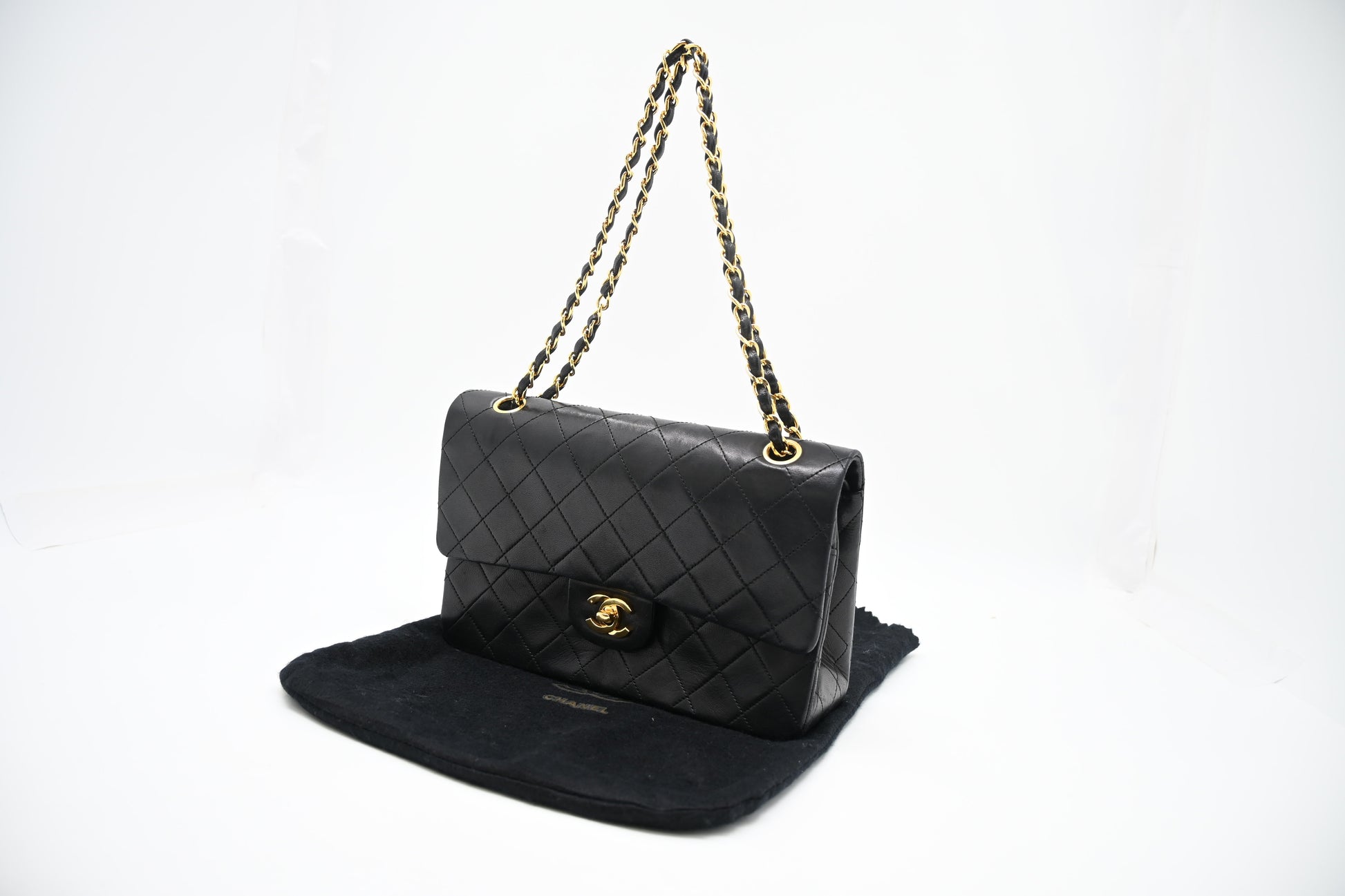 Chanel Double Flap MatelassÃ© Black Leather Handbag