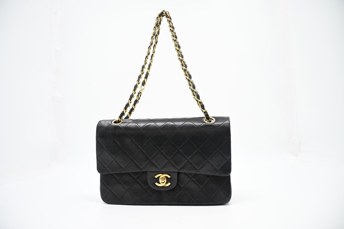 Chanel Double Flap MatelassÃ© Black Leather Handbag
