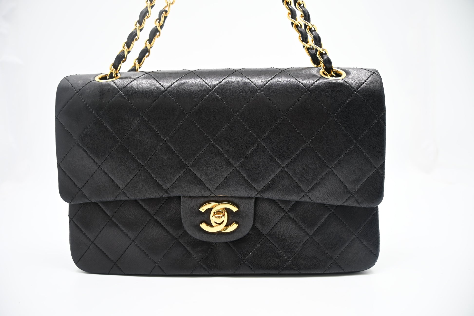 Chanel Double Flap MatelassÃ© Black Leather Handbag