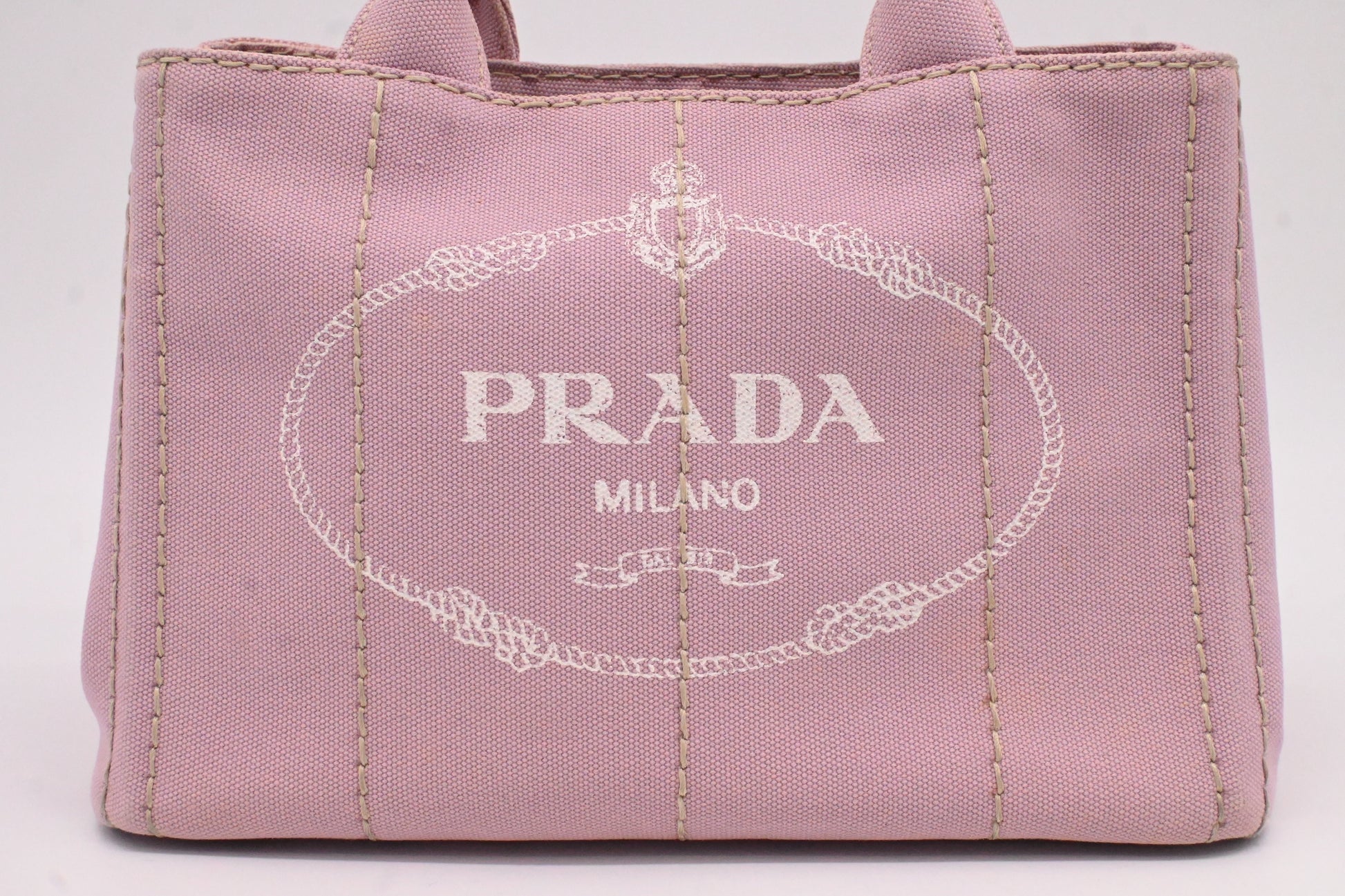 Prada Canapa In Handbag Canvas Pink Travel Bag