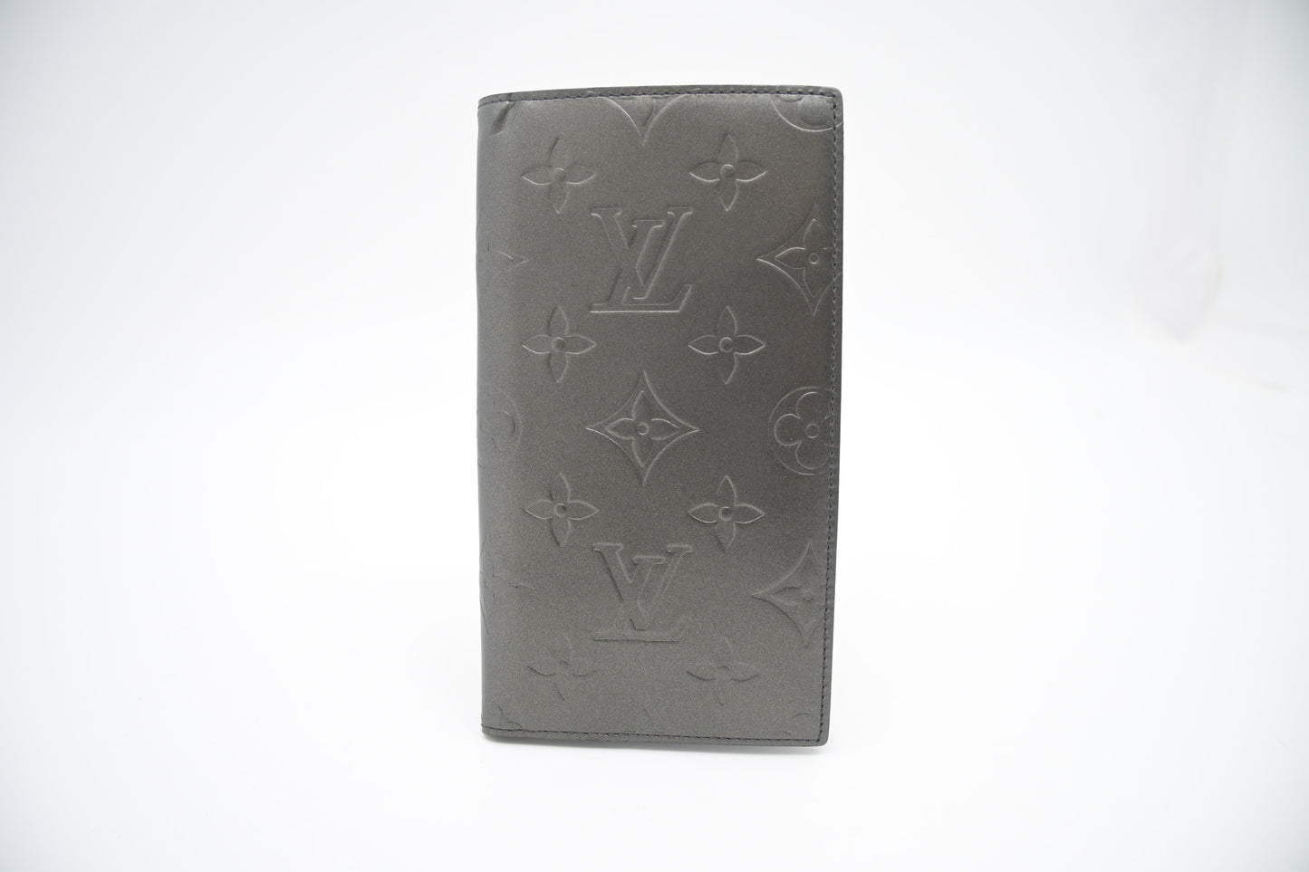 Louis Vuitton Bifold Matte Leather Grey Wallet Case