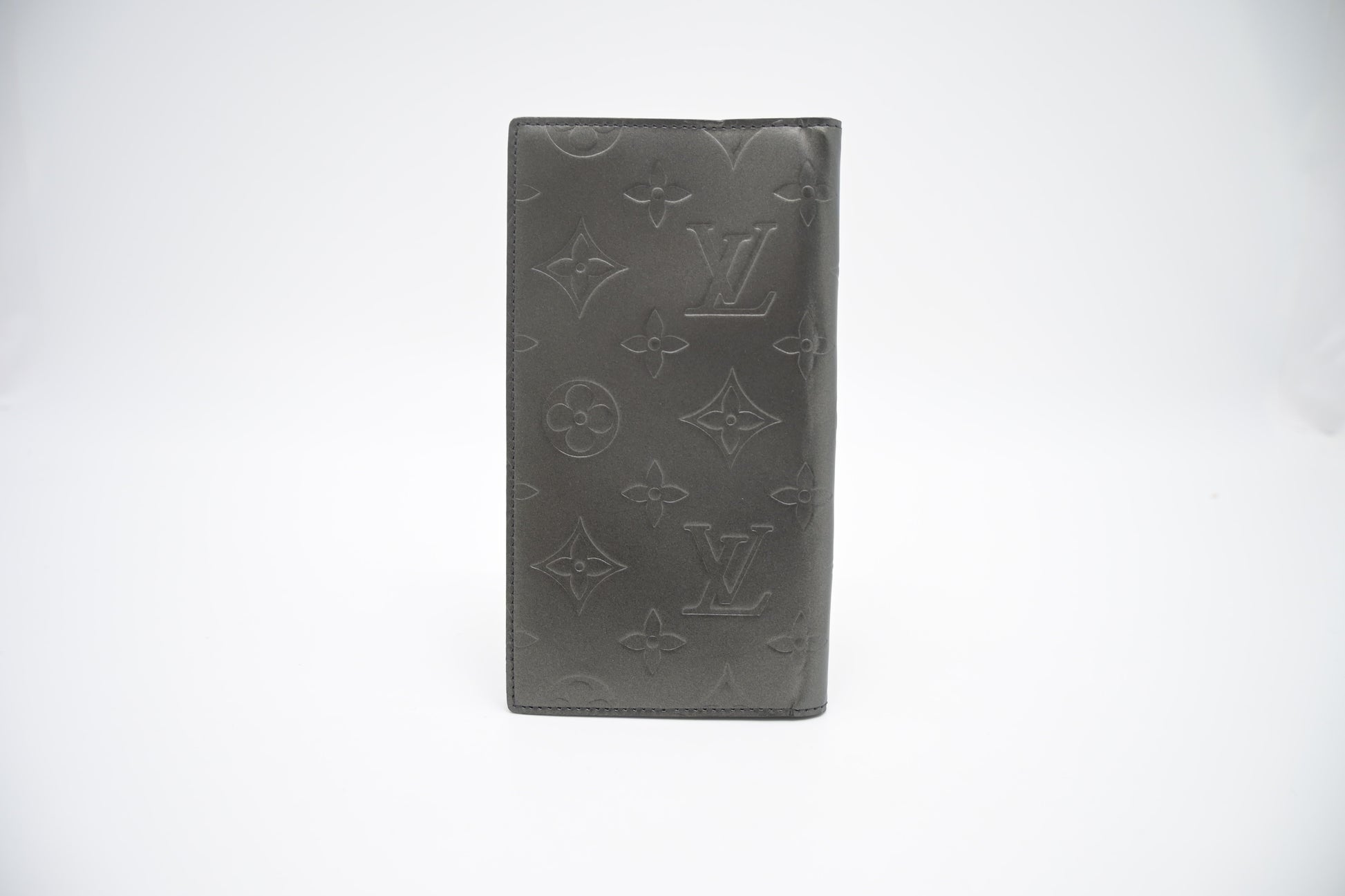 Louis Vuitton Bifold Matte Leather Grey Wallet Case