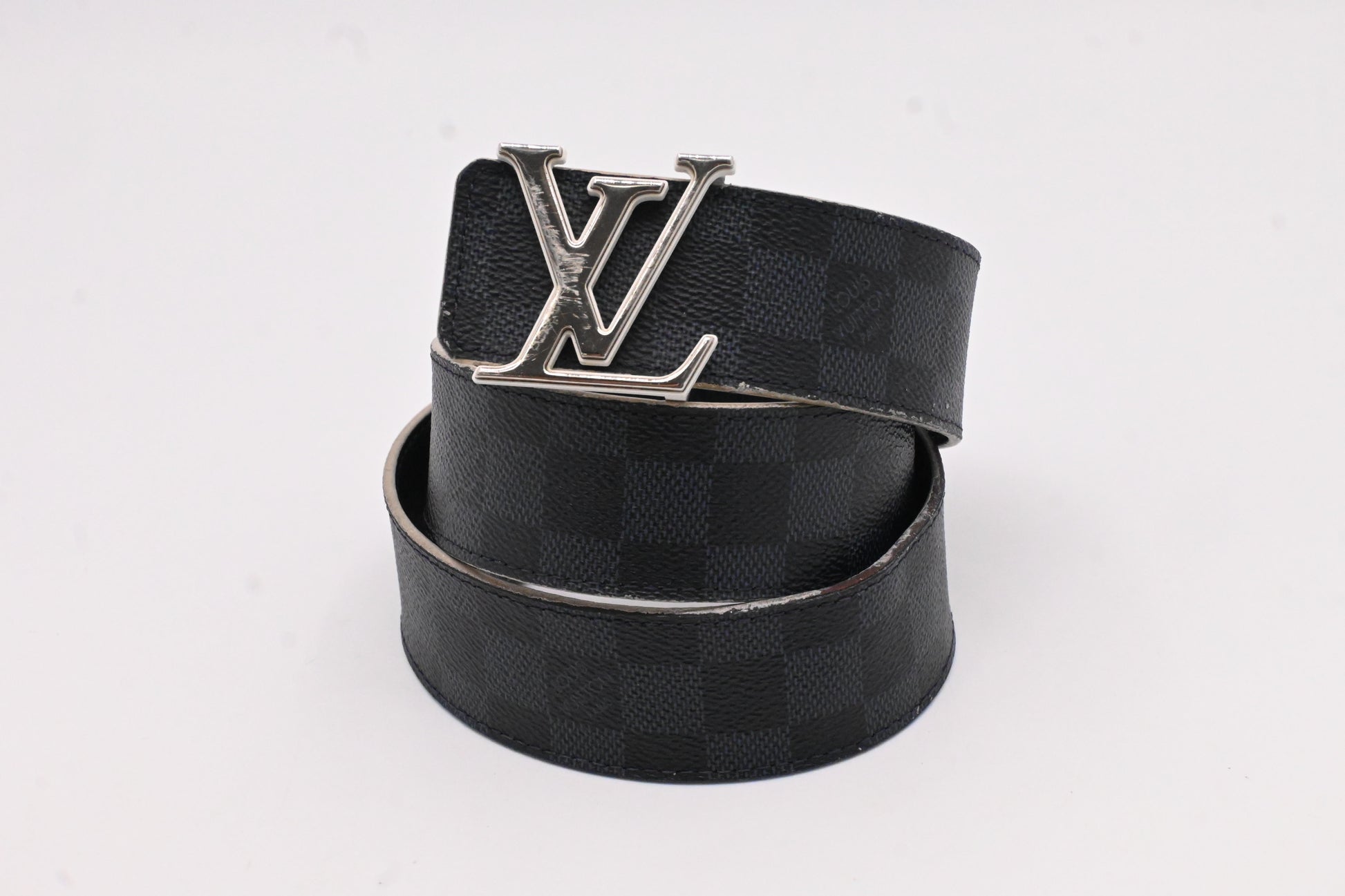 Louis Vuitton Initials Reversible Belt Cobalt Damier Canvas