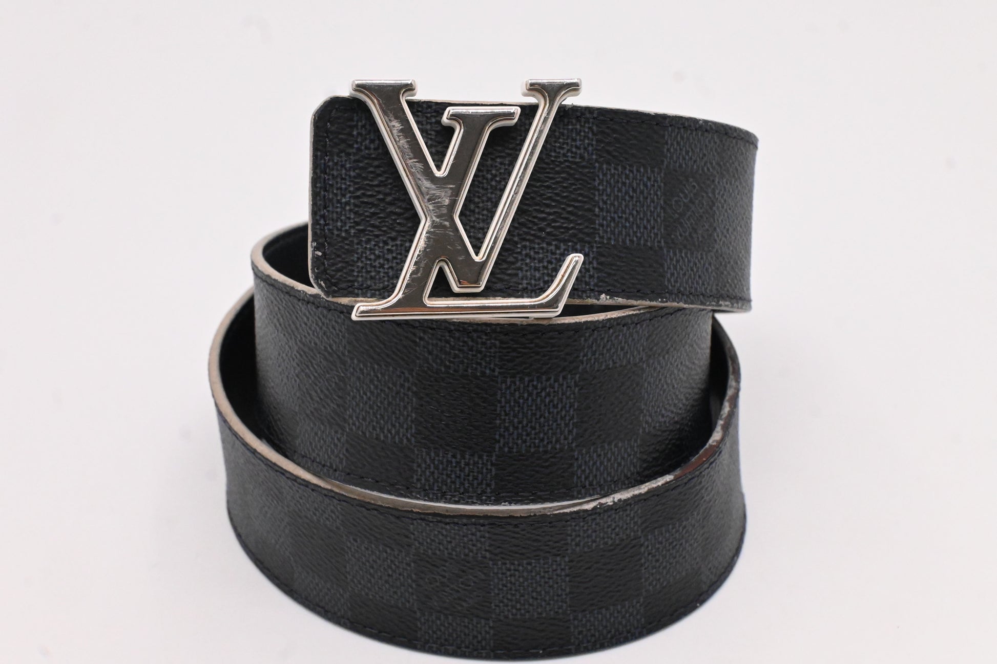 Louis Vuitton Initials Reversible Belt Cobalt Damier Canvas