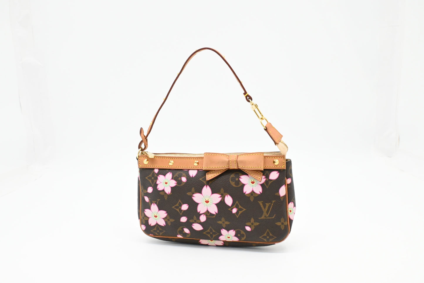 Louis Vuitton Pochette Accessoires Cherry Blossom Monogram Canvas Clutch Bag