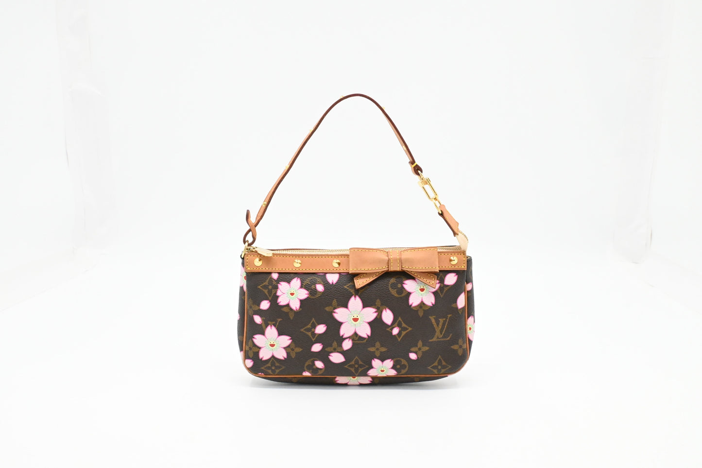 Louis Vuitton Pochette Accessoires Cherry Blossom Monogram Canvas Clutch Bag