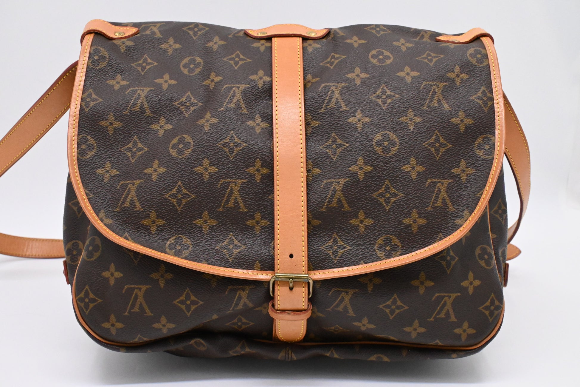 Louis Vuitton Saumur 35 Monogram Canvas Handbag Canvas 2