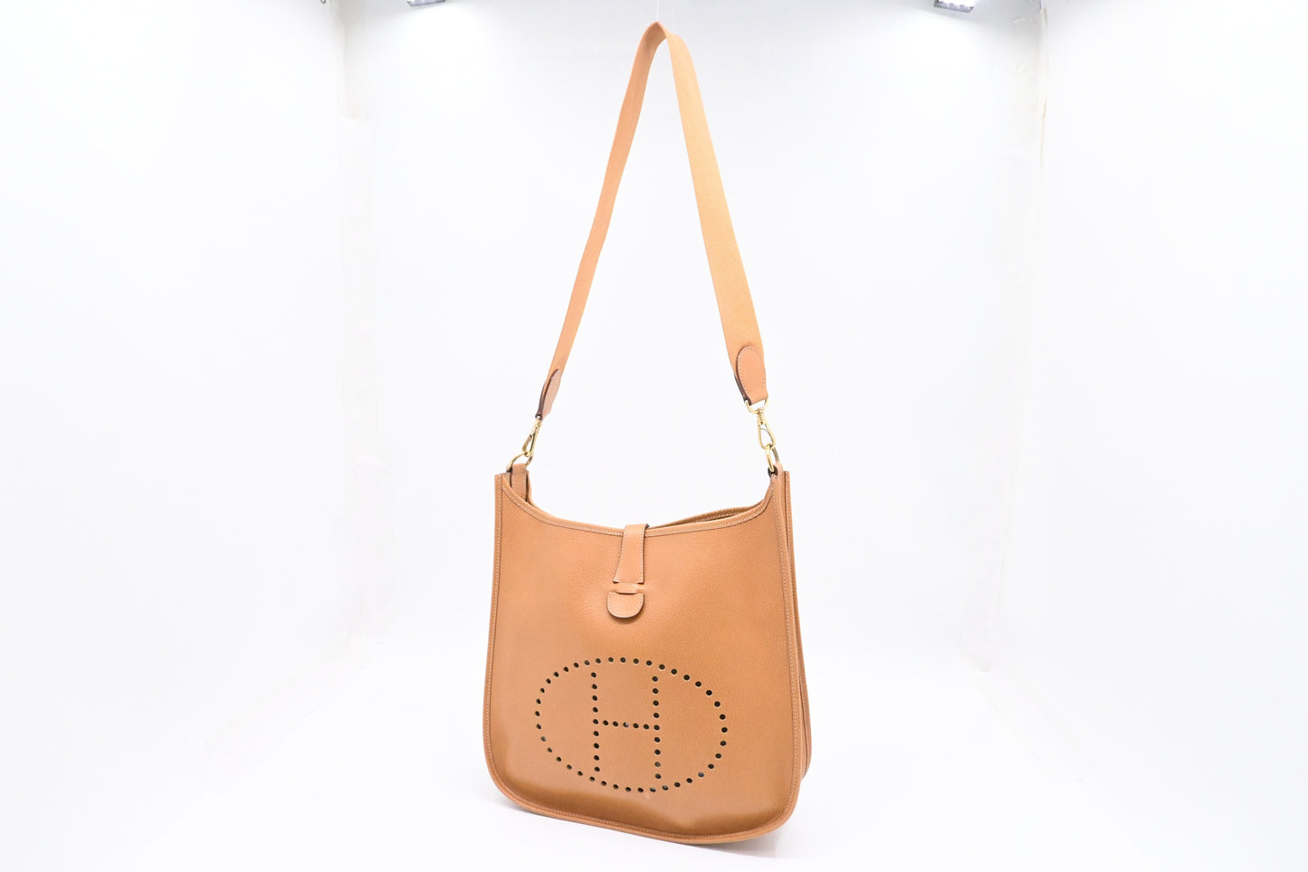 Hermes Evelyne Gm In Handbag Leather Brown Travel Bag