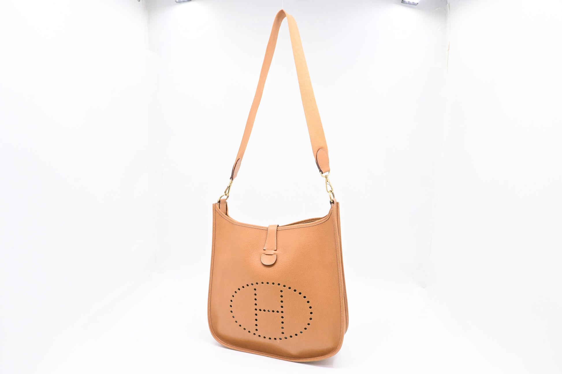Hermes Evelyne Gm In Handbag Leather Brown Travel Bag