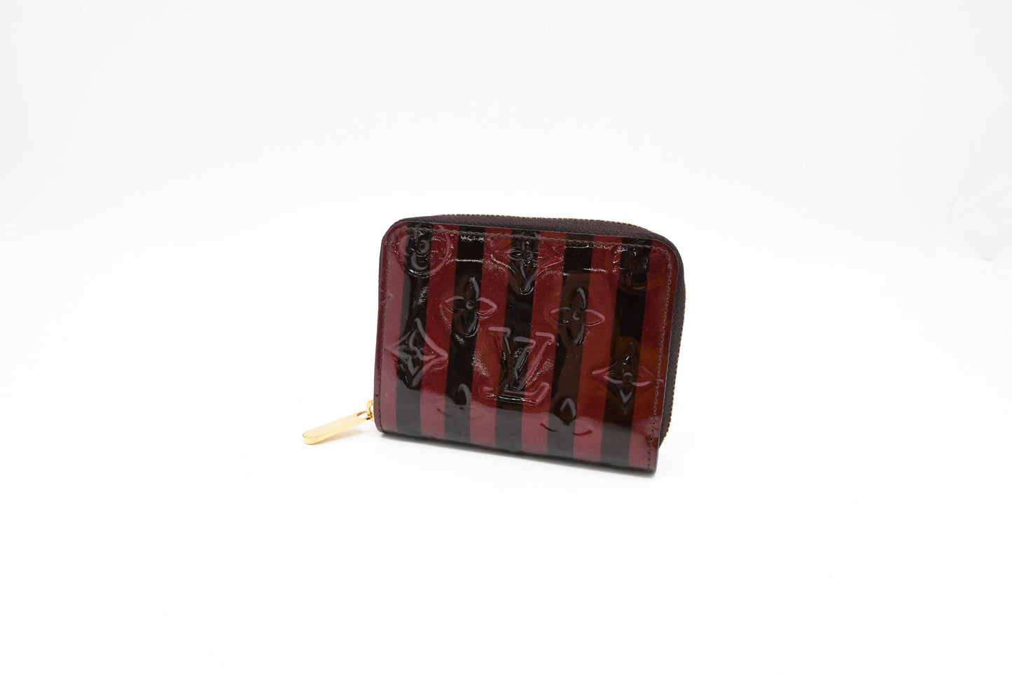 Louis Vuitton Compact Striped Vernis Leather Wallet Case