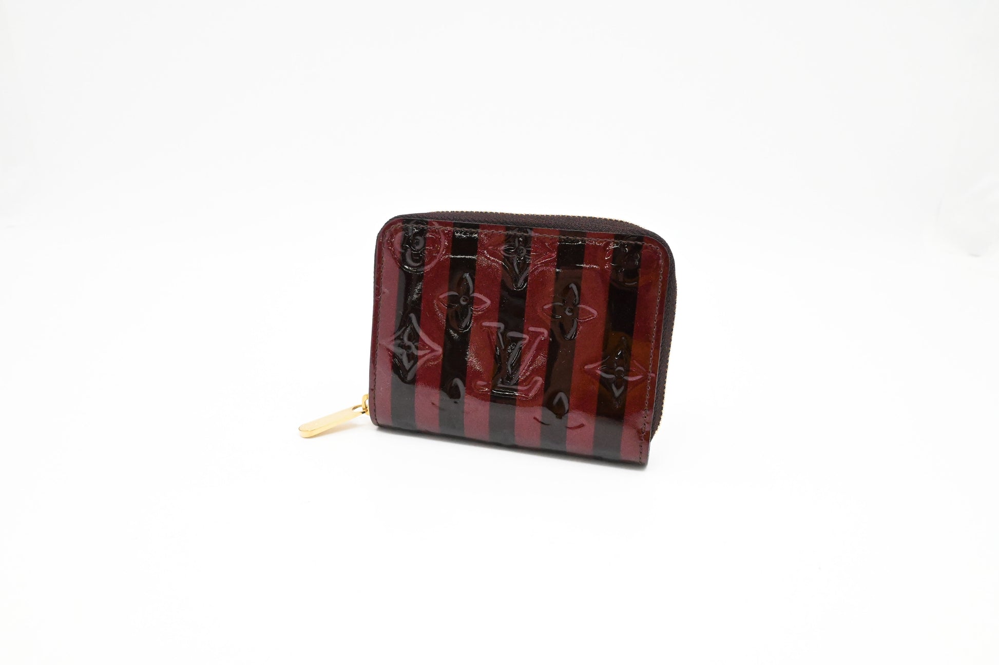 Louis Vuitton Compact Striped Vernis Leather Wallet Case