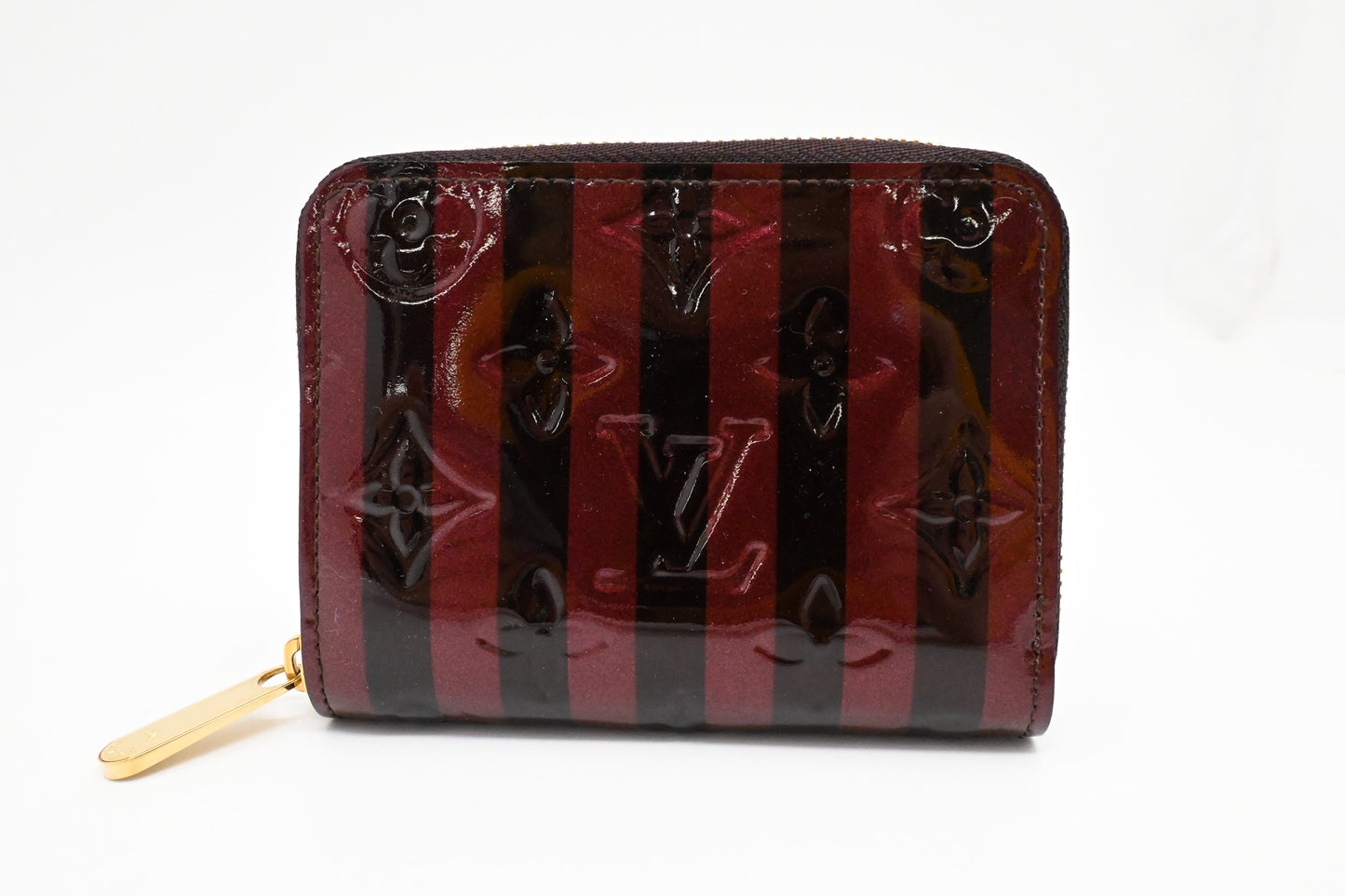 Louis Vuitton Compact Striped Vernis Leather Wallet Case