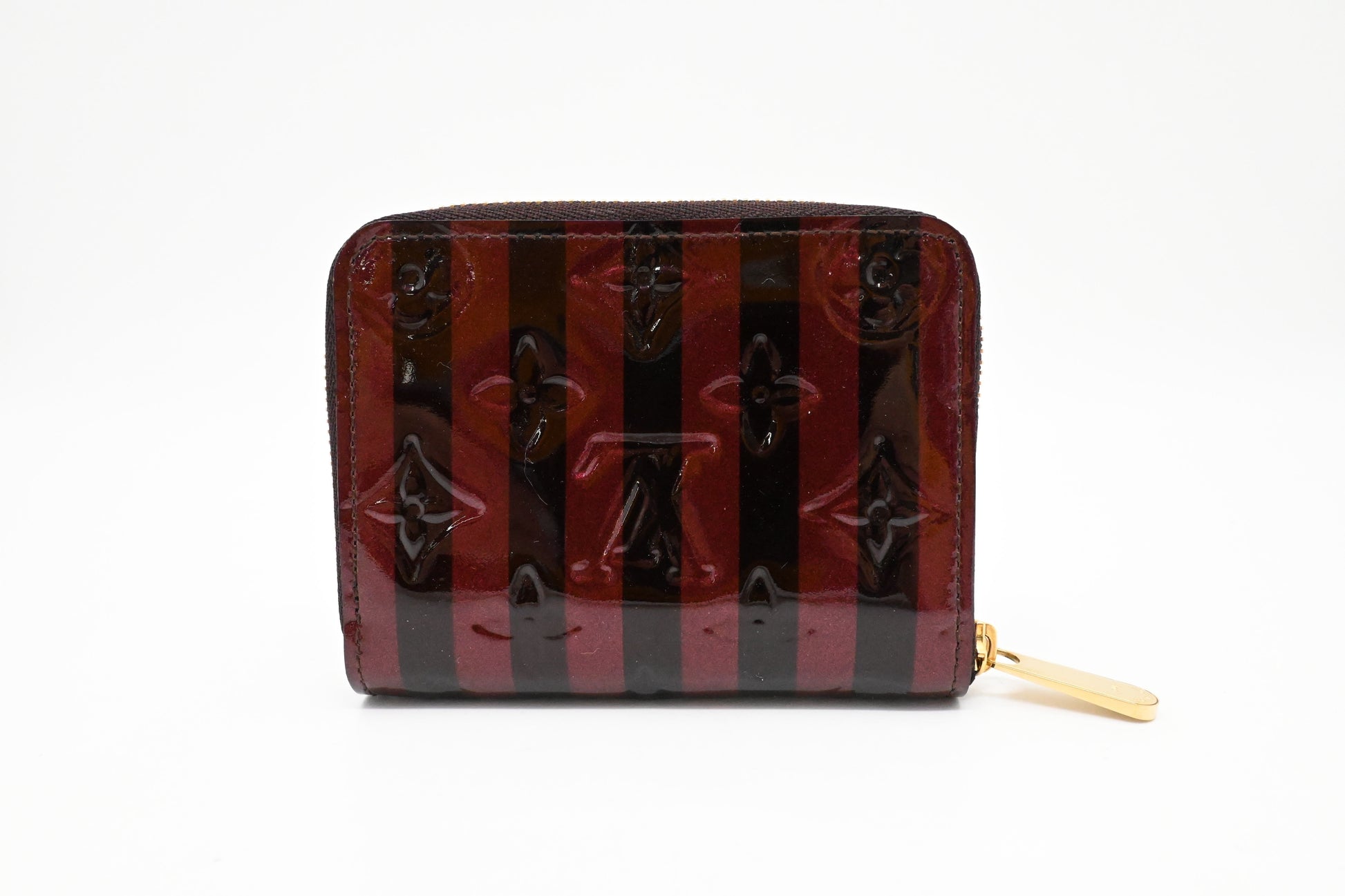 Louis Vuitton Compact Striped Vernis Leather Wallet Case