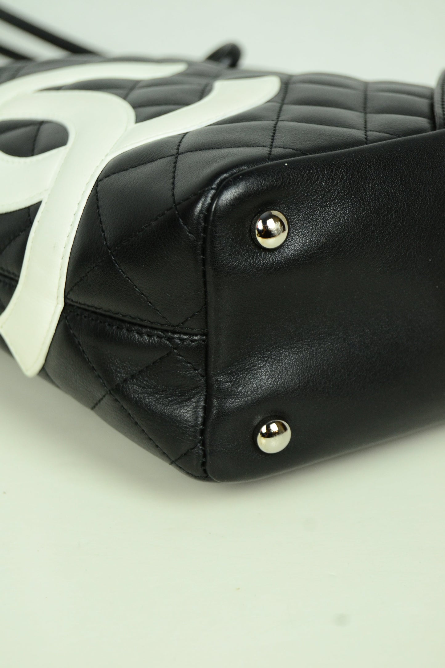 Chanel Black/White Quilted CC Cambon Tote Bag